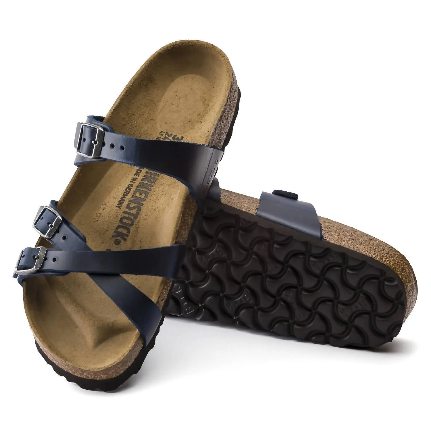 Women's Franca Oiled Leather Sandal In Blue