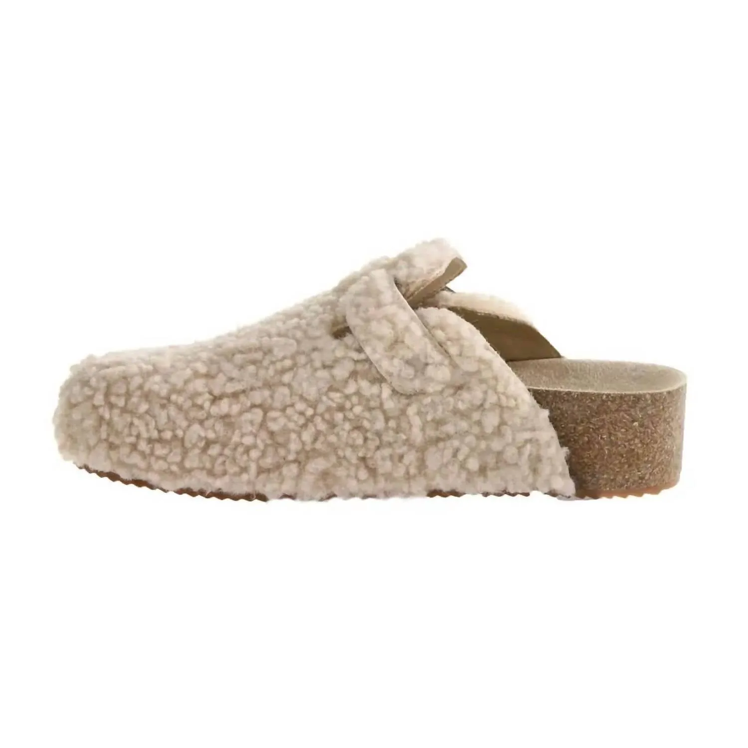 Women's Furry Slide On Clogs In Cream