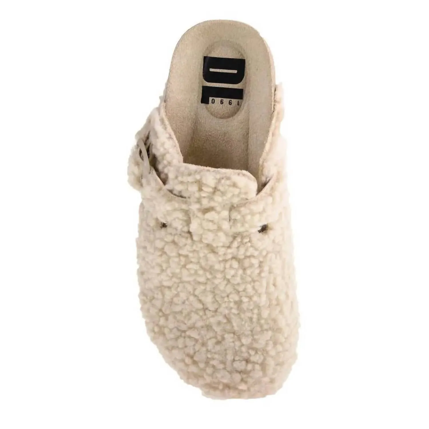 Women's Furry Slide On Clogs In Cream