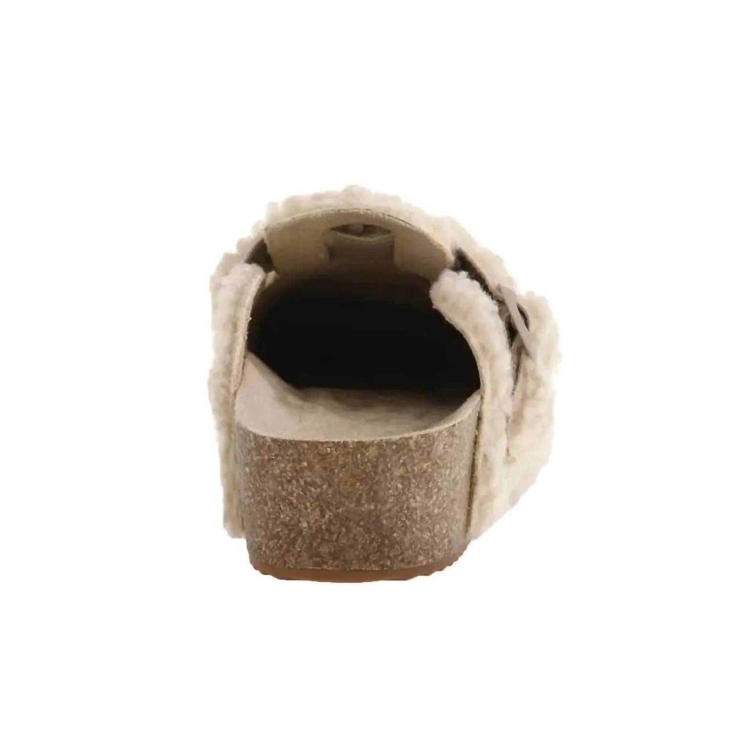 Women's Furry Slide On Clogs In Cream