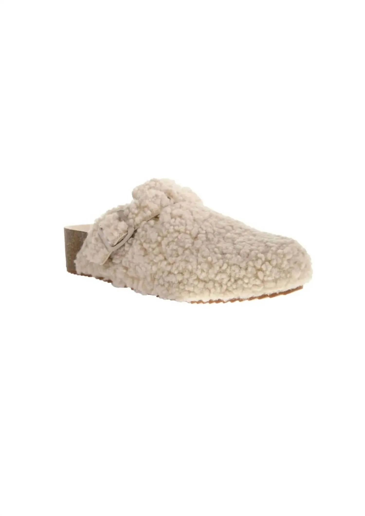 Women's Furry Slide On Clogs In Cream