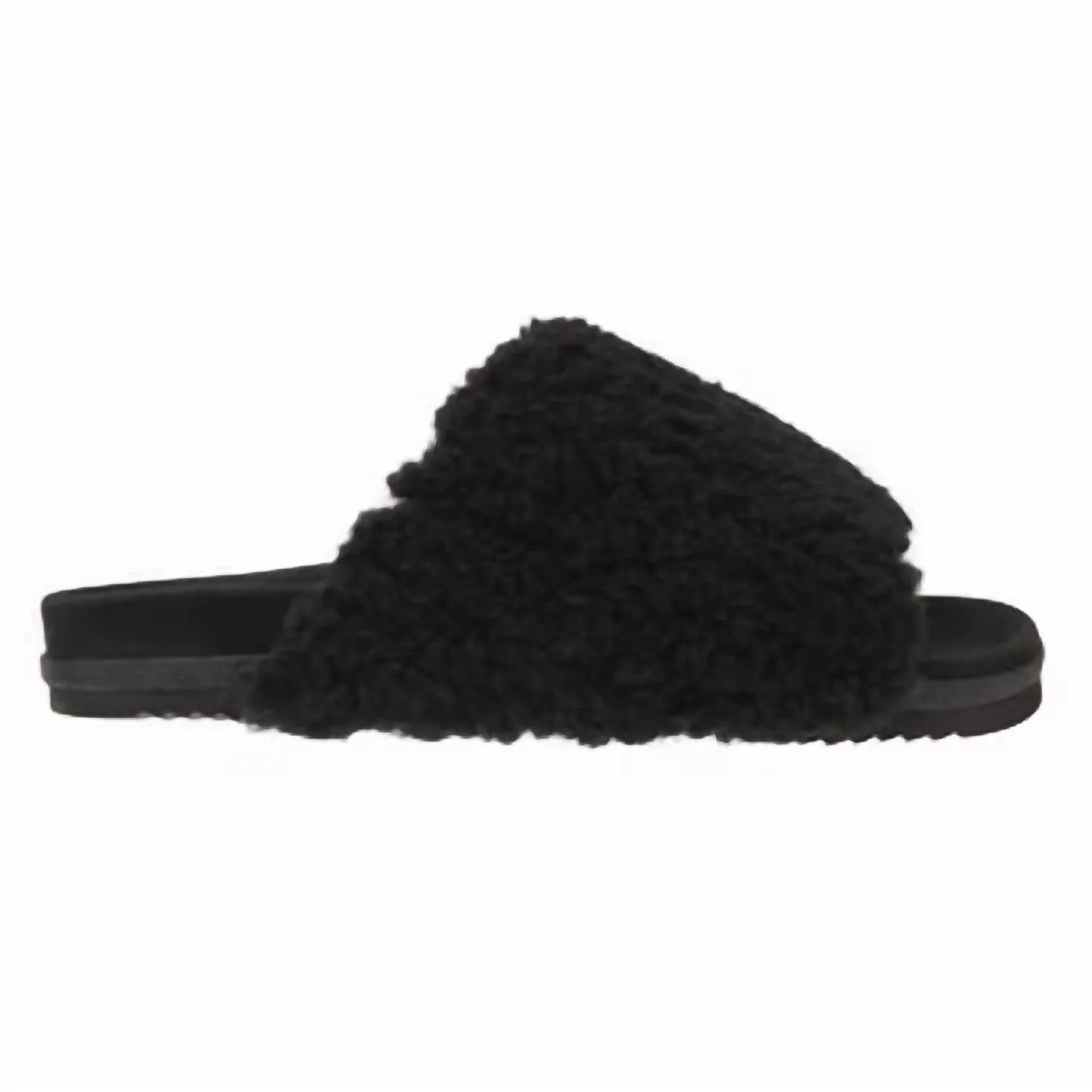 Women's Fuzzy Slide In Black