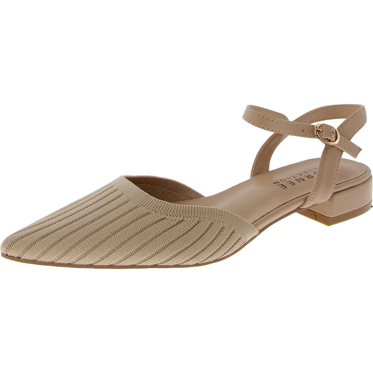Womens Knit Ribbed Block Heels