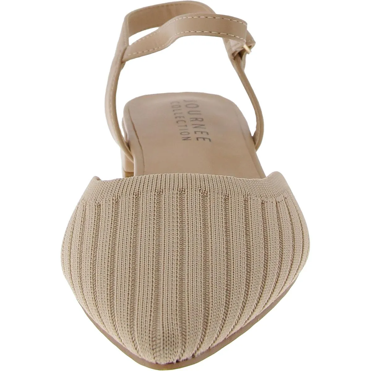 Womens Knit Ribbed Block Heels