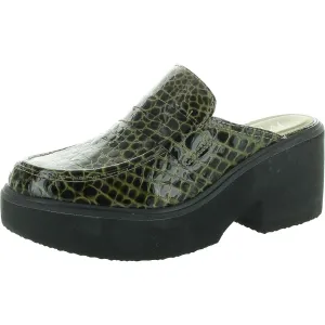 Womens Laceless Leather Platform Heels