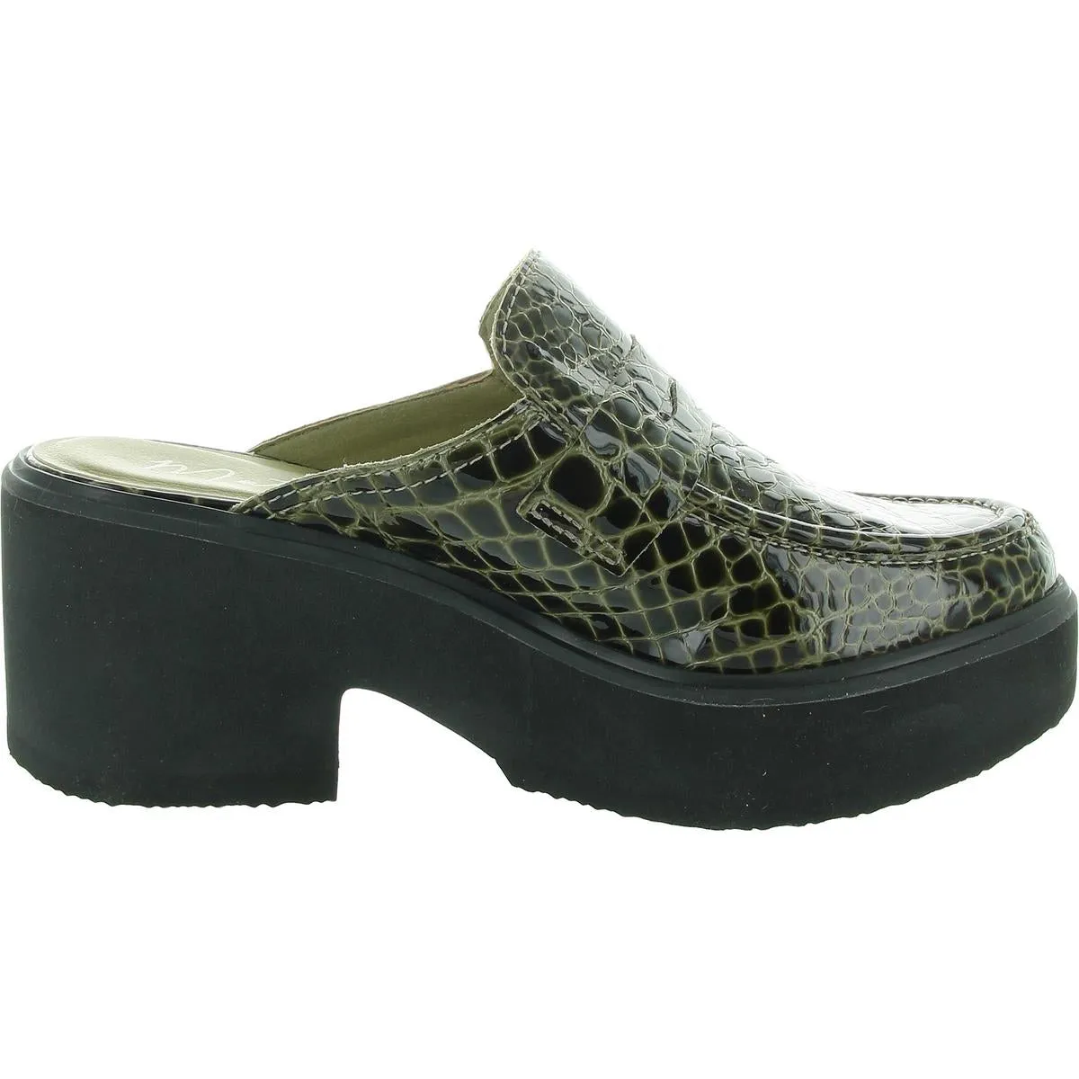 Womens Laceless Leather Platform Heels