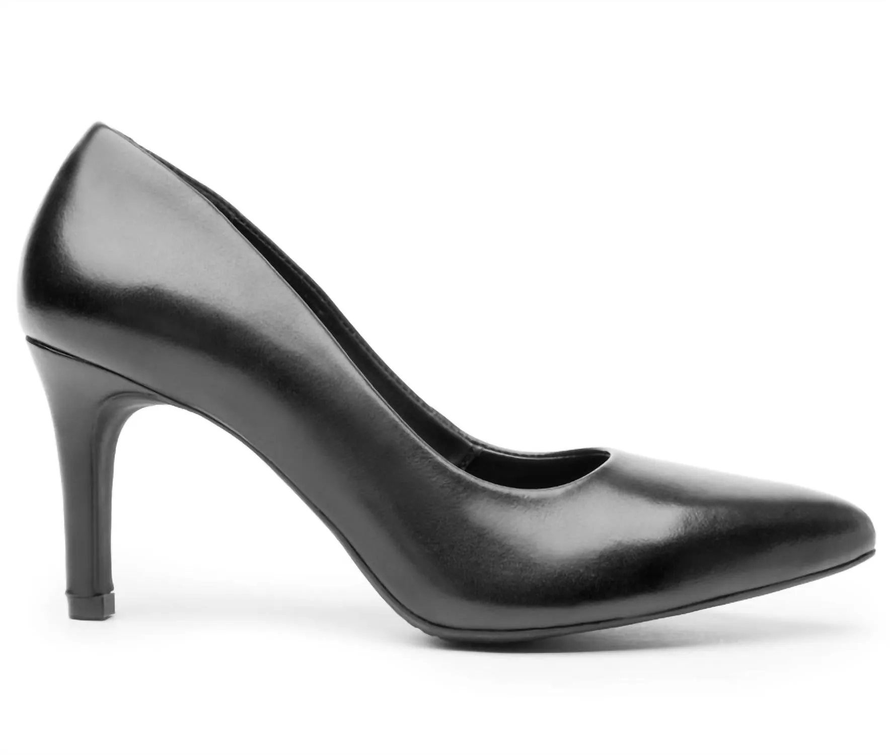 Women's Leather Dress Heels In Black