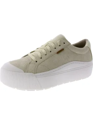 Womens Leather Flatform Casual And Fashion Sneakers