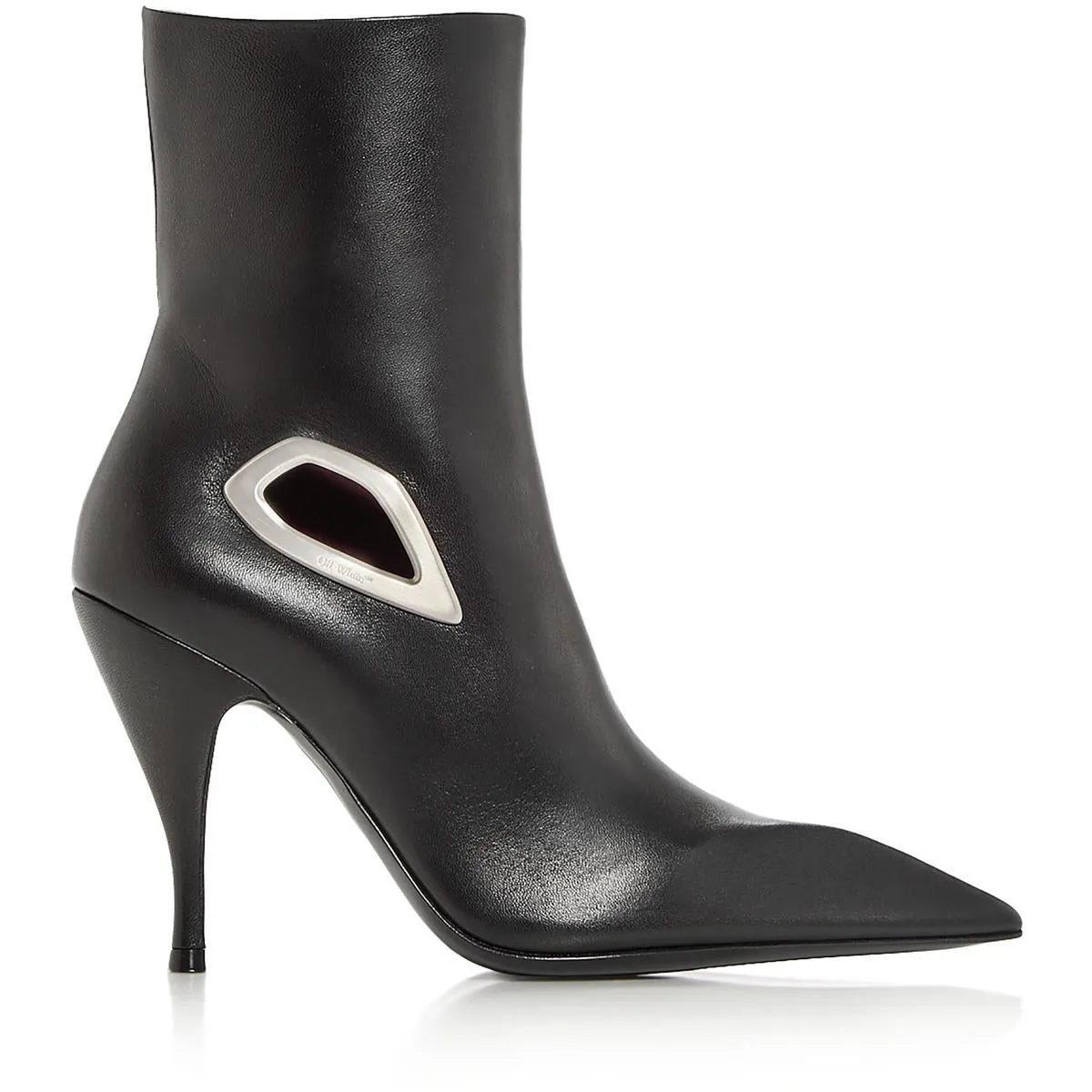 Womens Leather Pointed Toe Mid-Calf Boots