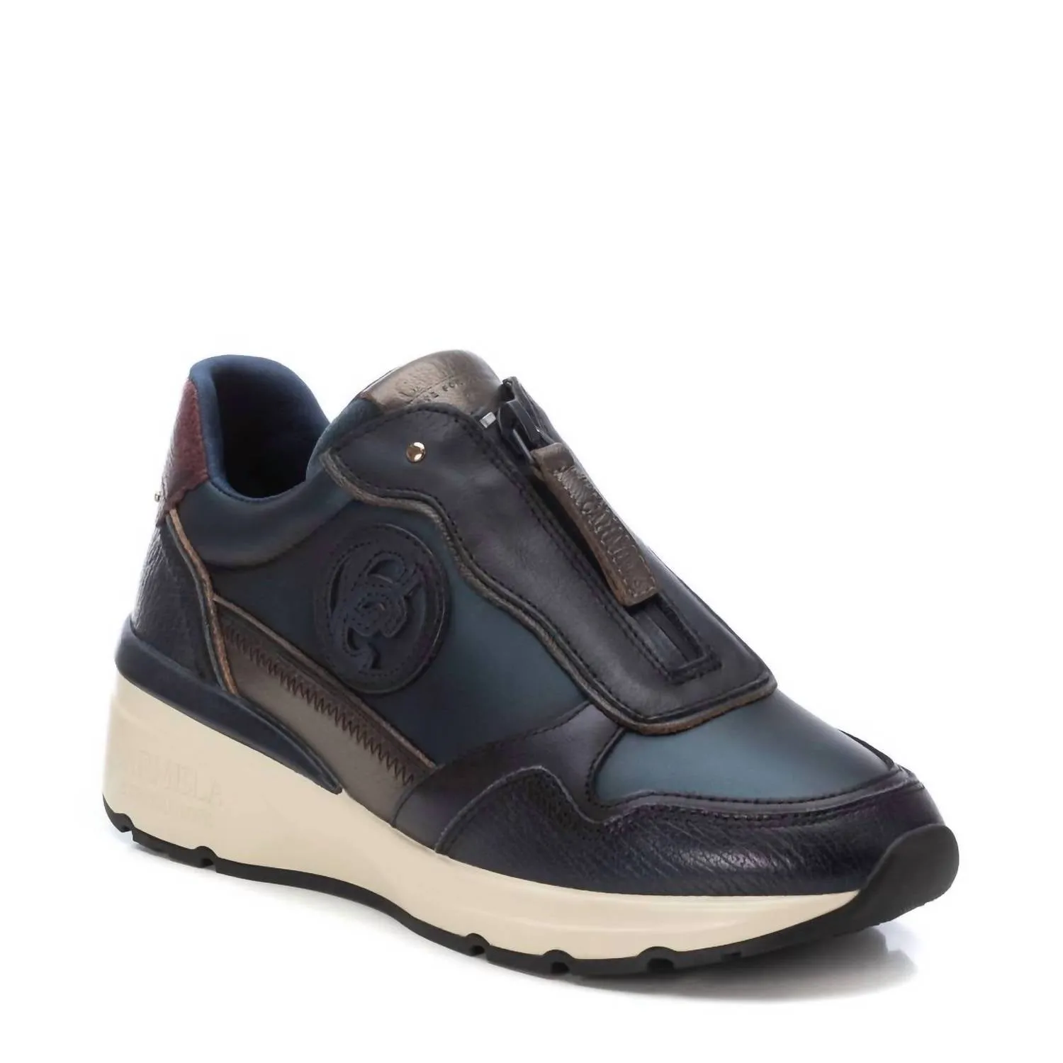 Women's Leather Sneakers In Navy
