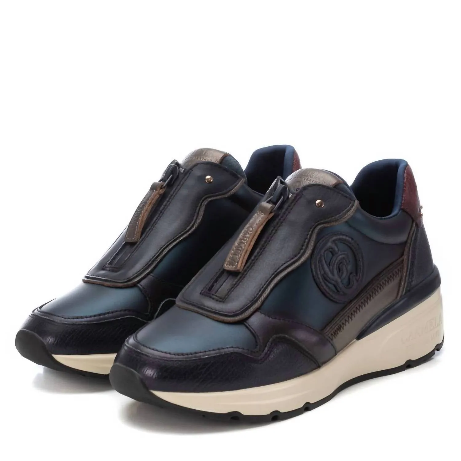Women's Leather Sneakers In Navy