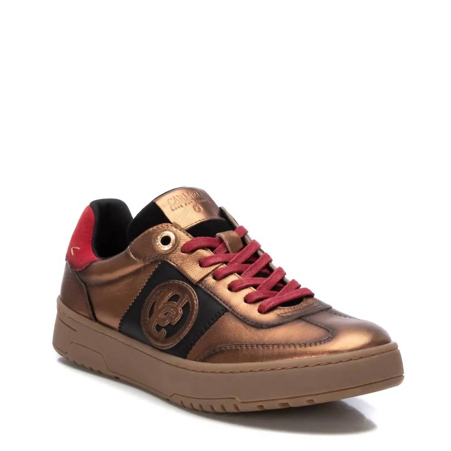 Women's Leather Trainer Sneakers In Bronze