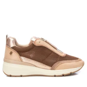 Women's Leather Trainers Sneakers In Beige