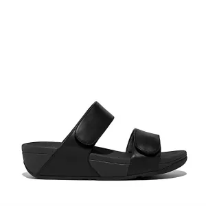 Women's Lulu Adjustable Leather Slide In All Black