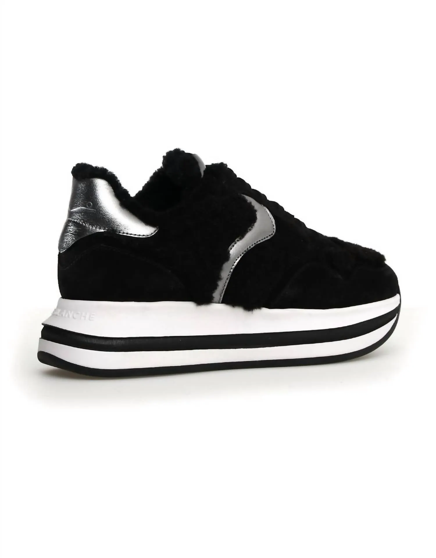 Women's Melany Fur Suede Fur Sneakers In Black