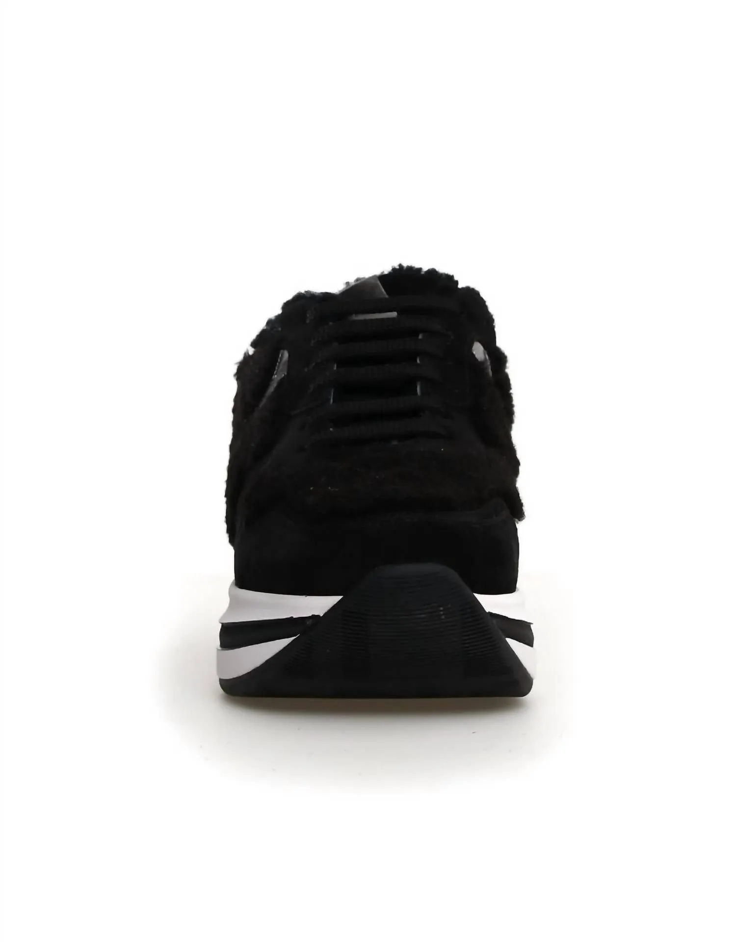 Women's Melany Fur Suede Fur Sneakers In Black