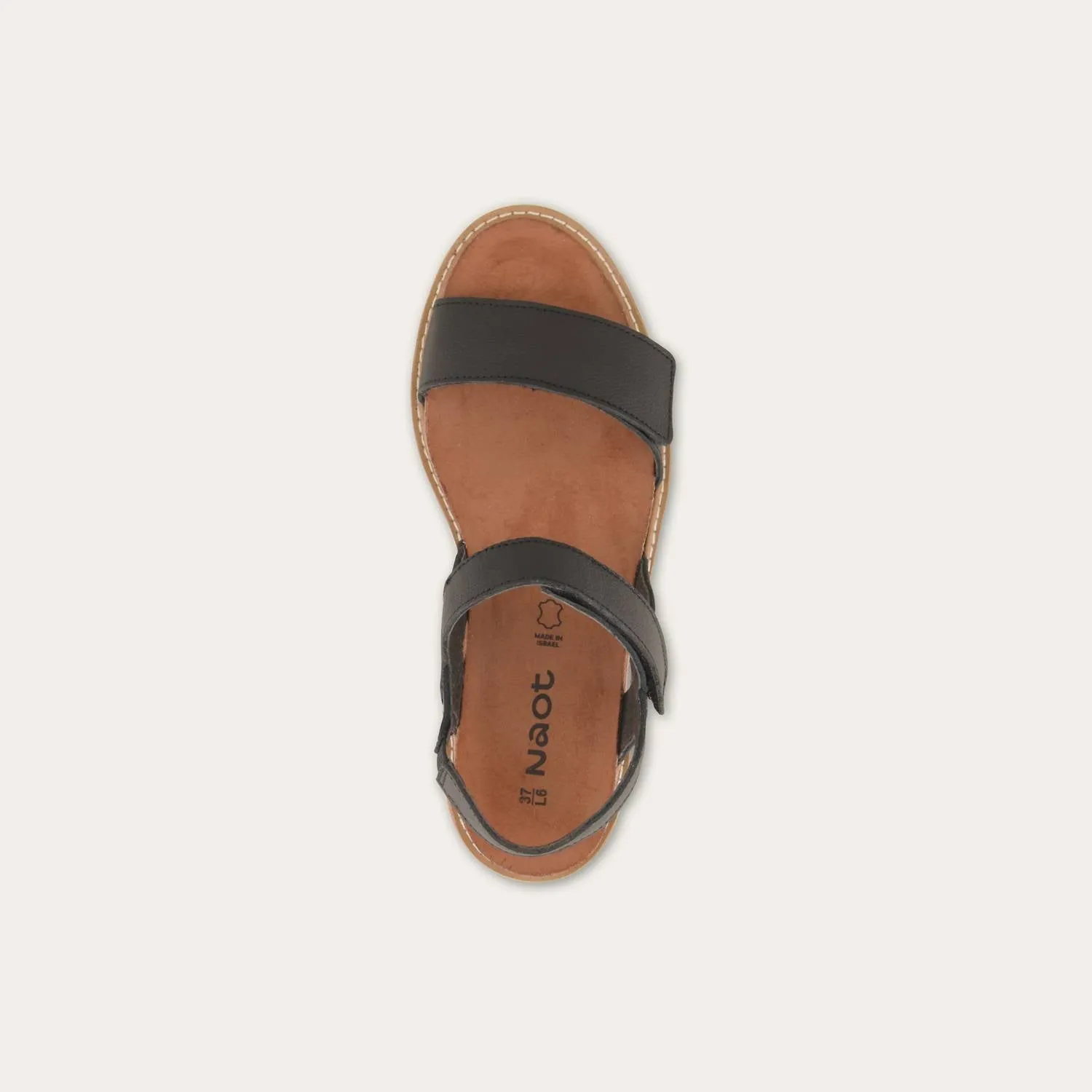 Women's Meringue Wedge Sandal In Soft Black Leather W/ Camel Sole