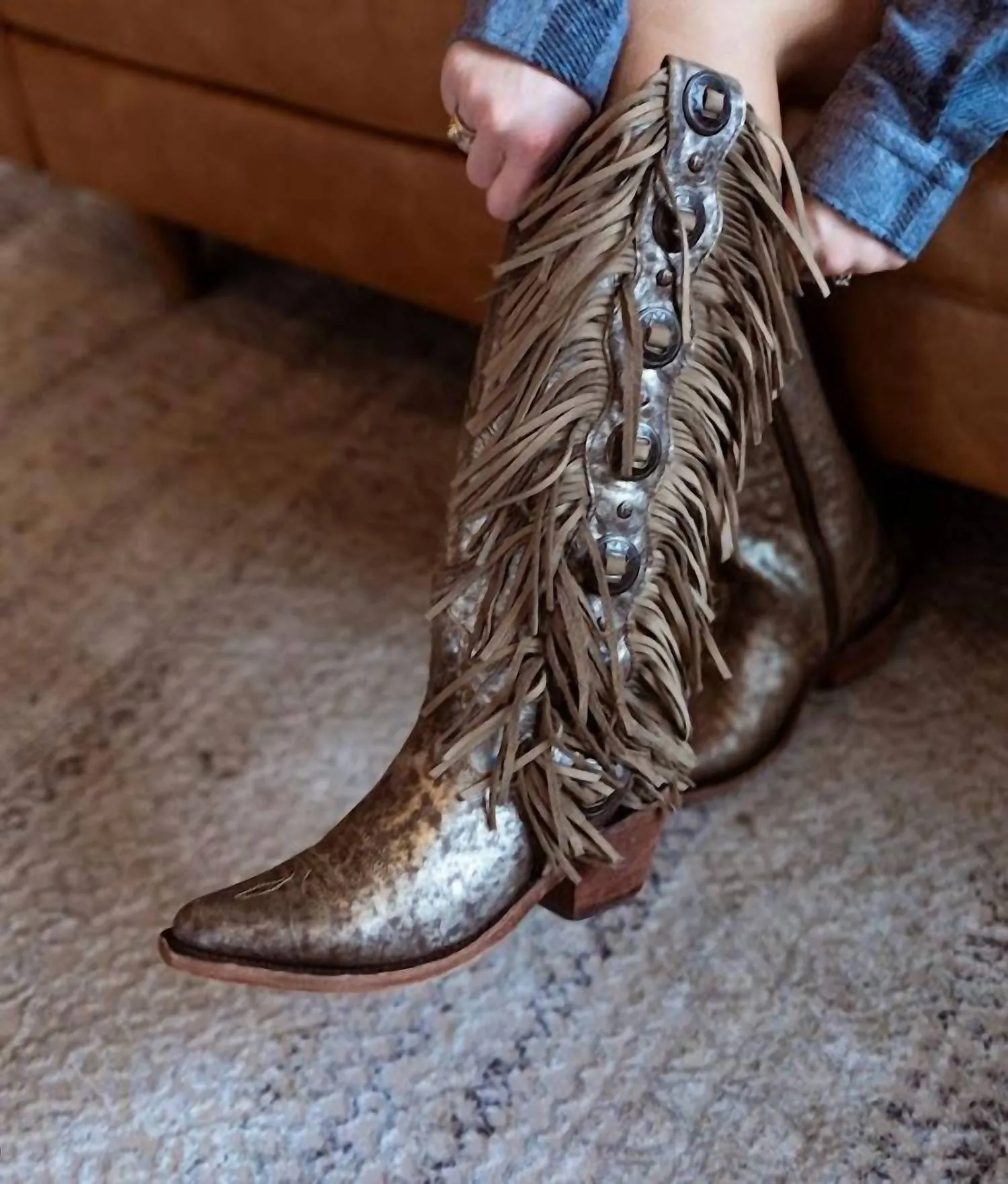 Women's Ophelia Fringe Boot In Stonewash