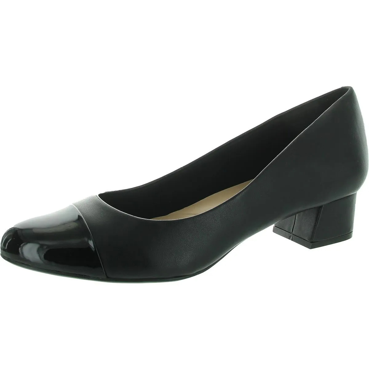 Womens Patent Trim Leather Pumps
