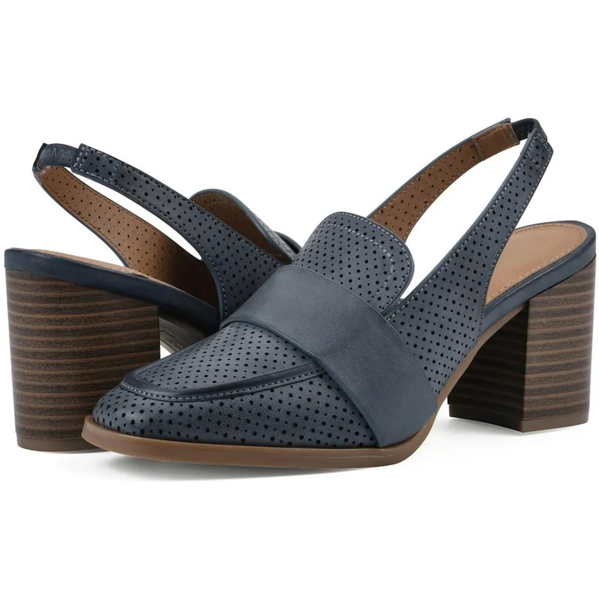 Womens Perforated Slingback Heels