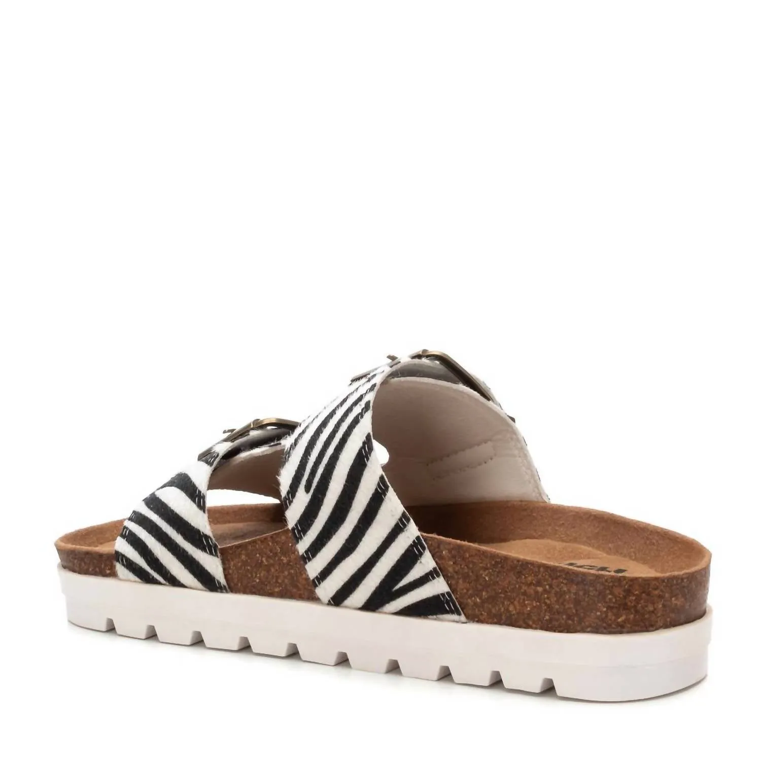 Women's Printed Flat Sandals In White