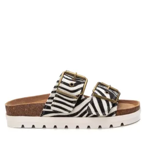 Women's Printed Flat Sandals In White