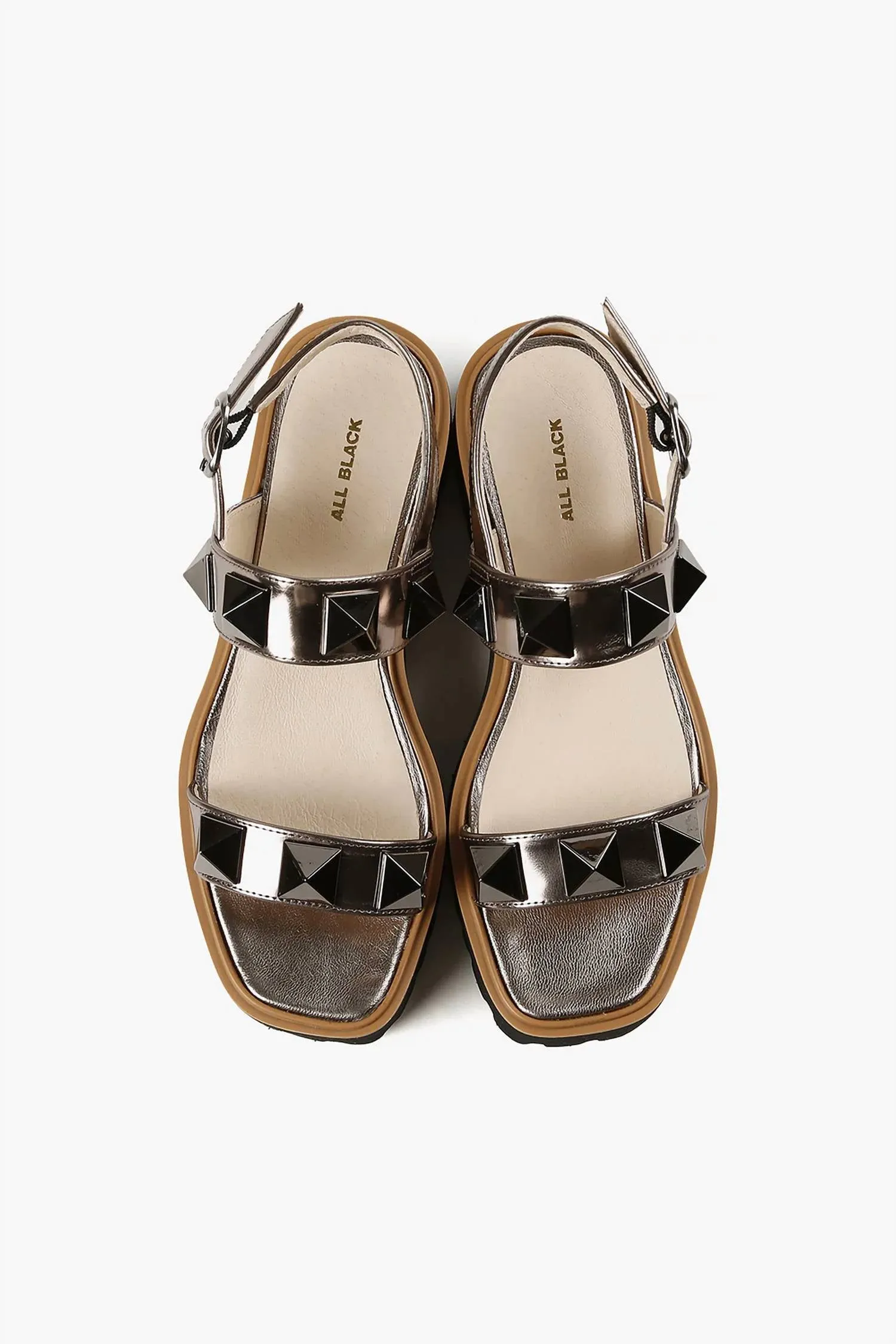 Women's Pyramid Stud Flatform Sandal In Pewter