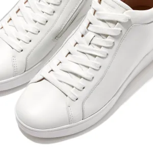 Women's Rally High Top Lace-Up Leather Sneaker With Zipper In White