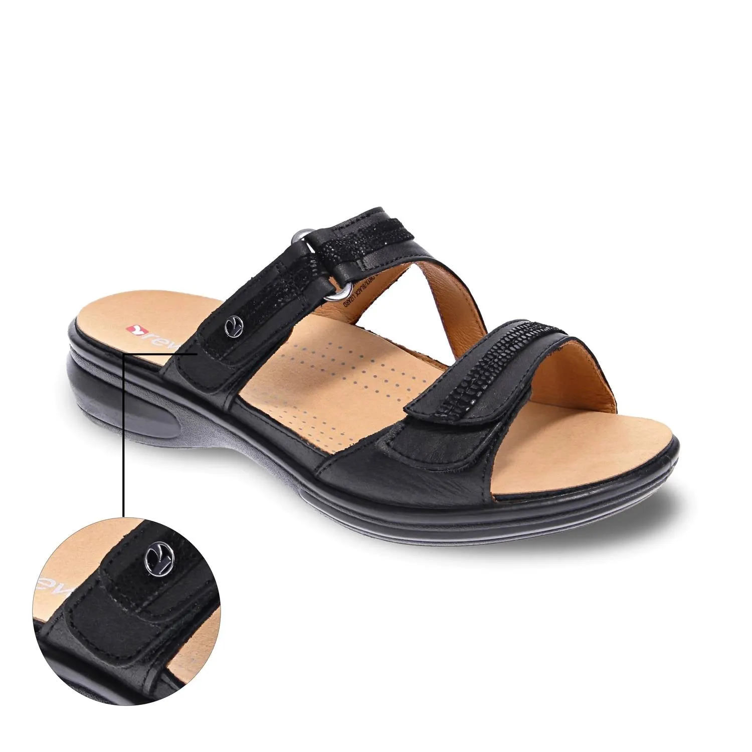 Women's Rio Strap Slide Sandals In Onyx/black Lizard