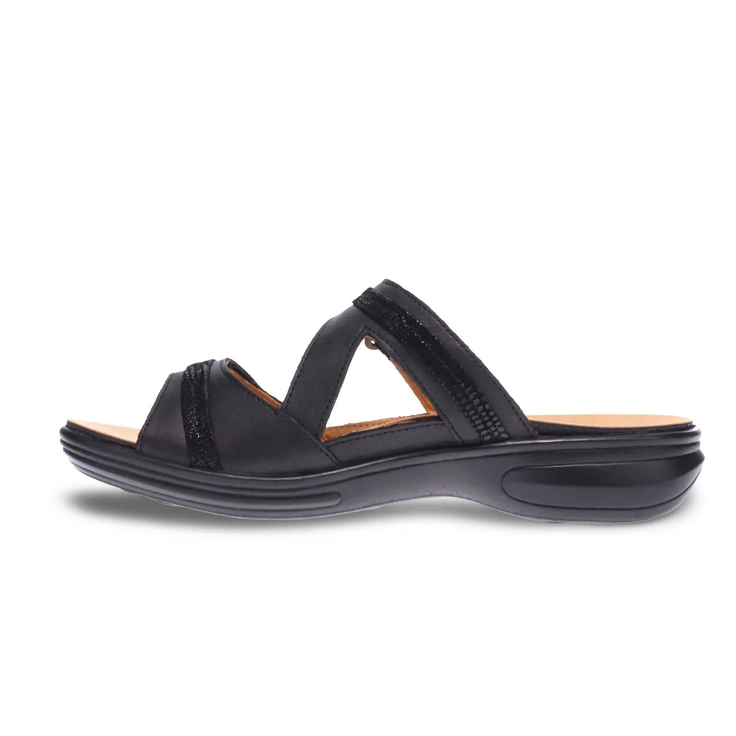 Women's Rio Strap Slide Sandals In Onyx/black Lizard