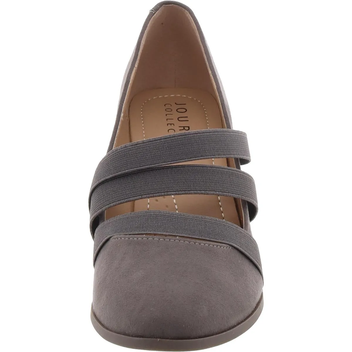 Womens Round Toe Faux Suede Pumps