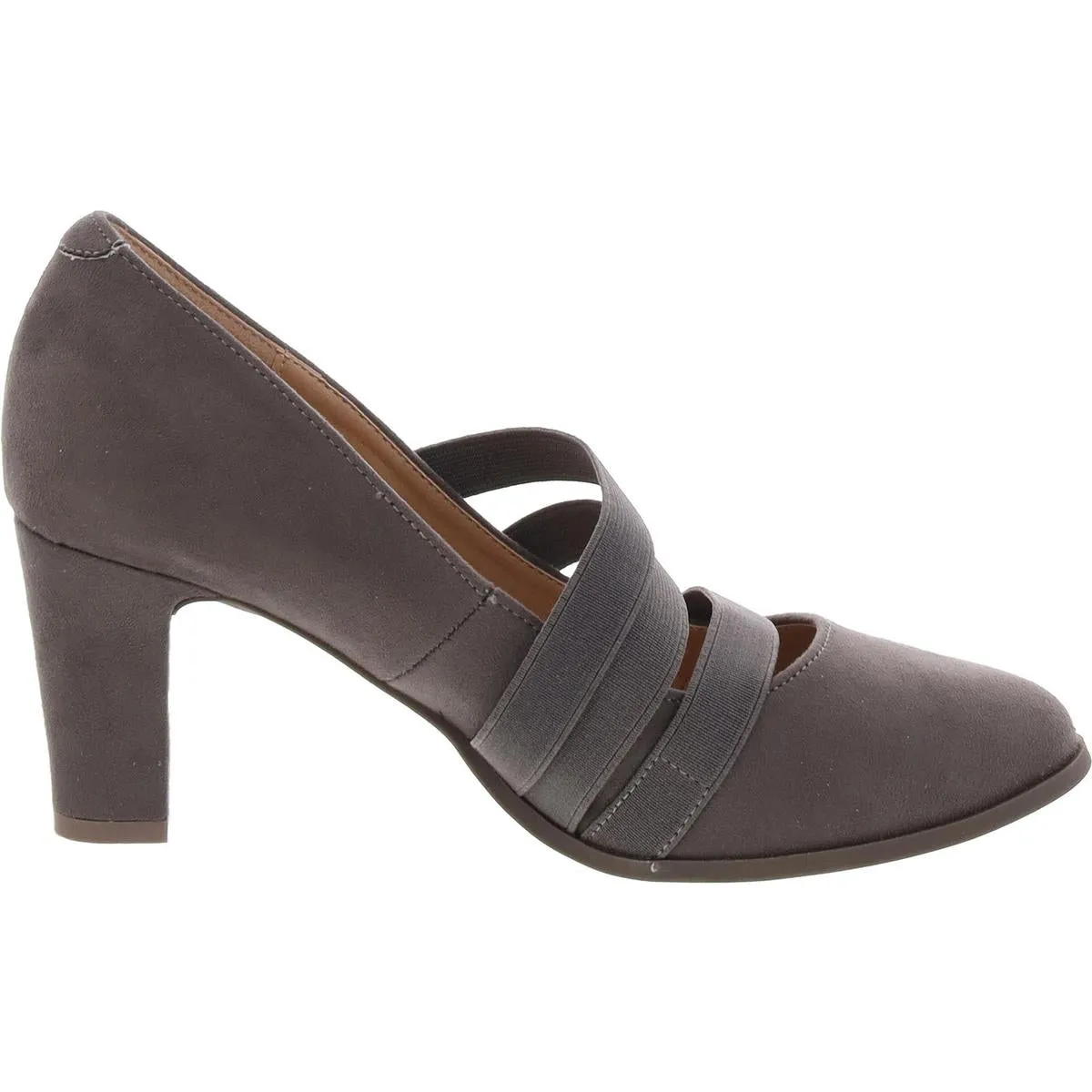 Womens Round Toe Faux Suede Pumps