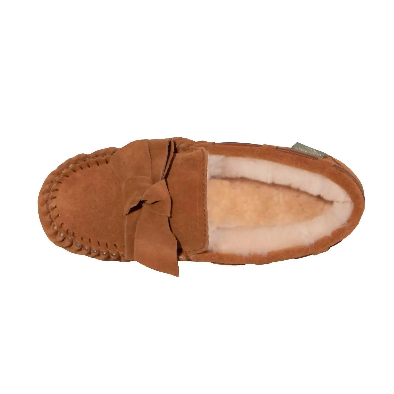 Women's Scarlet Sheepskin Moc In Chestnut
