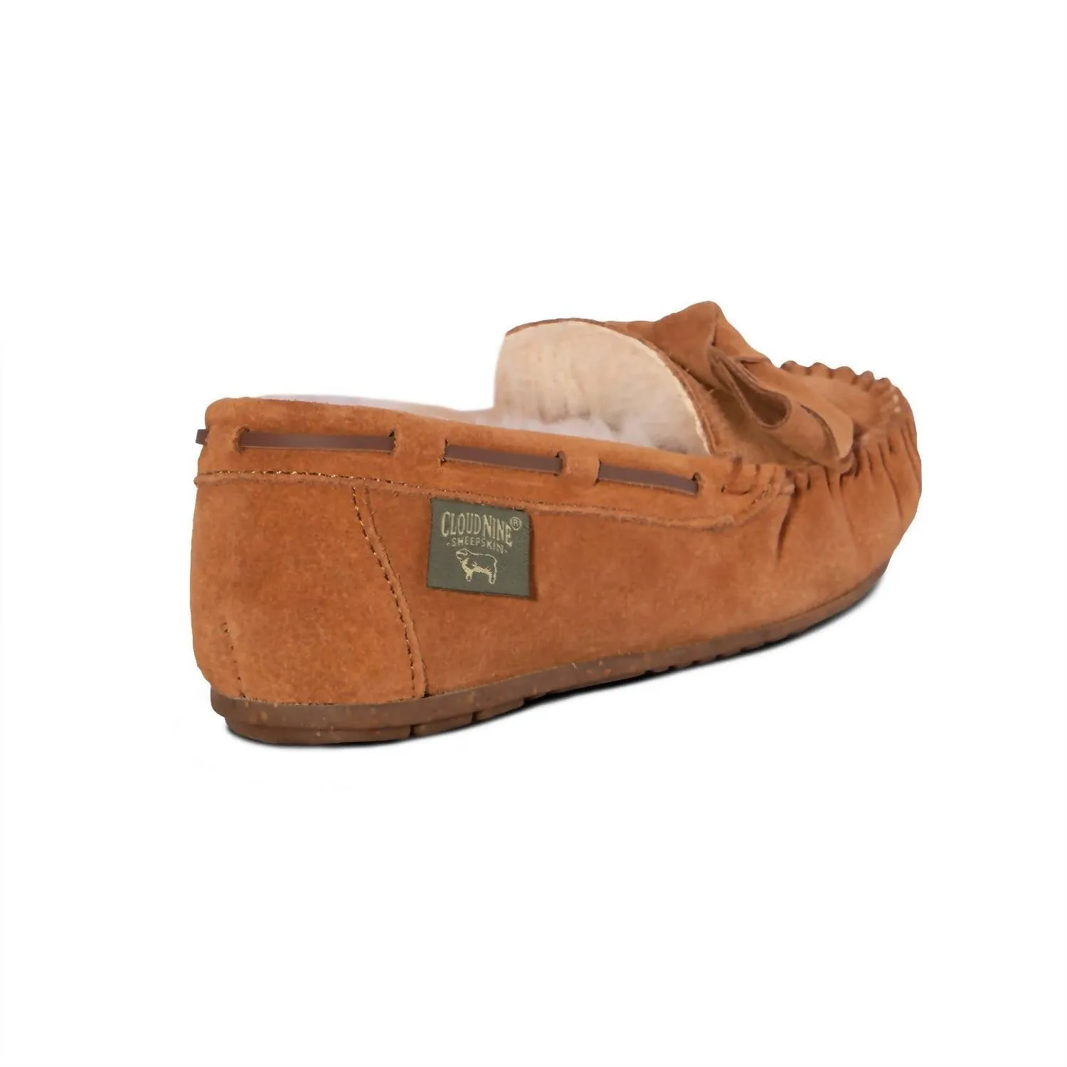 Women's Scarlet Sheepskin Moc In Chestnut