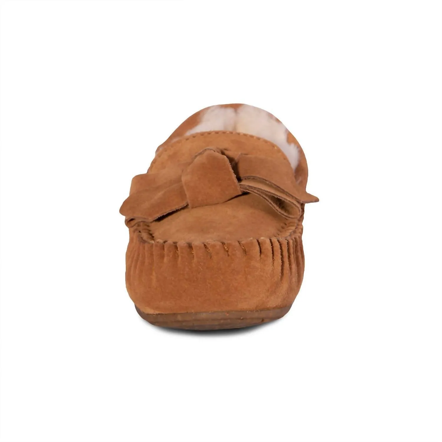 Women's Scarlet Sheepskin Moc In Chestnut