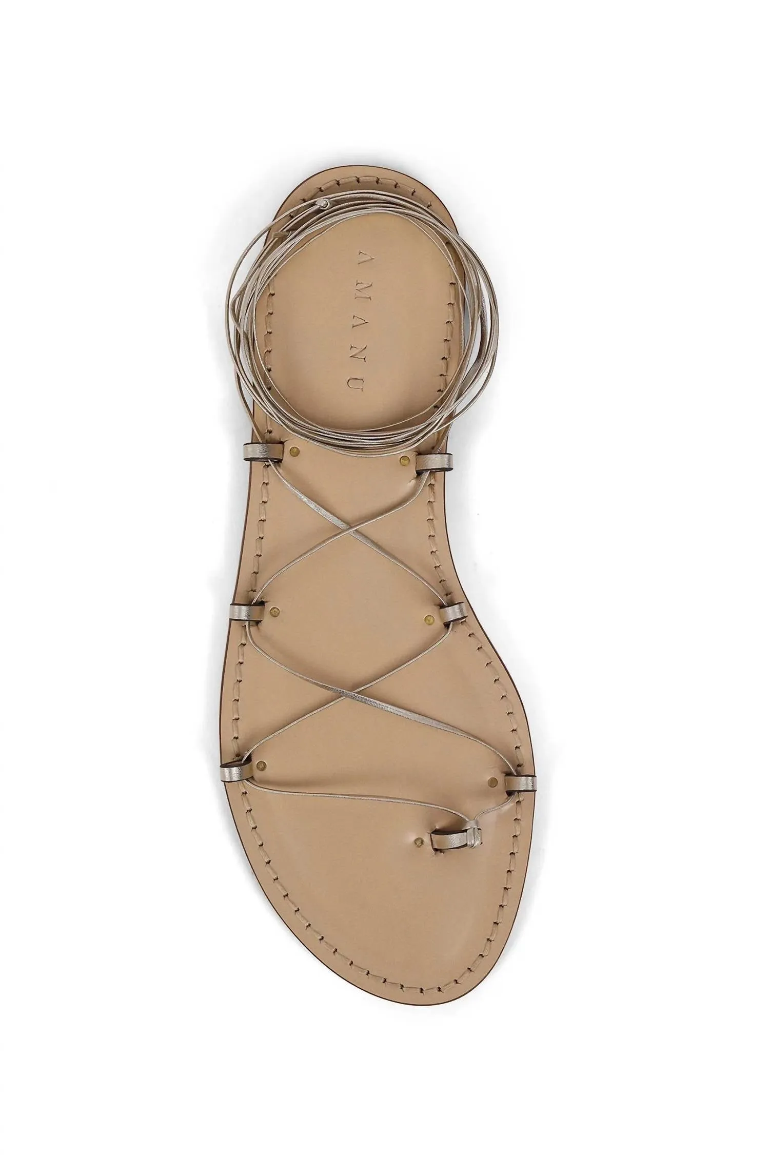 Women's Serengeti Strappy Ankle Tie Sandal In Champagne