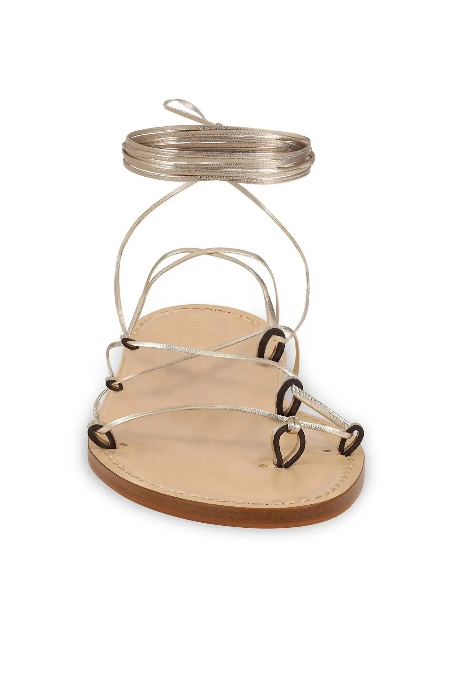 Women's Serengeti Strappy Ankle Tie Sandal In Champagne