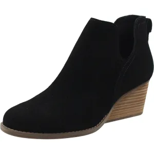 Womens Solid Faux Suede Wedge Boots