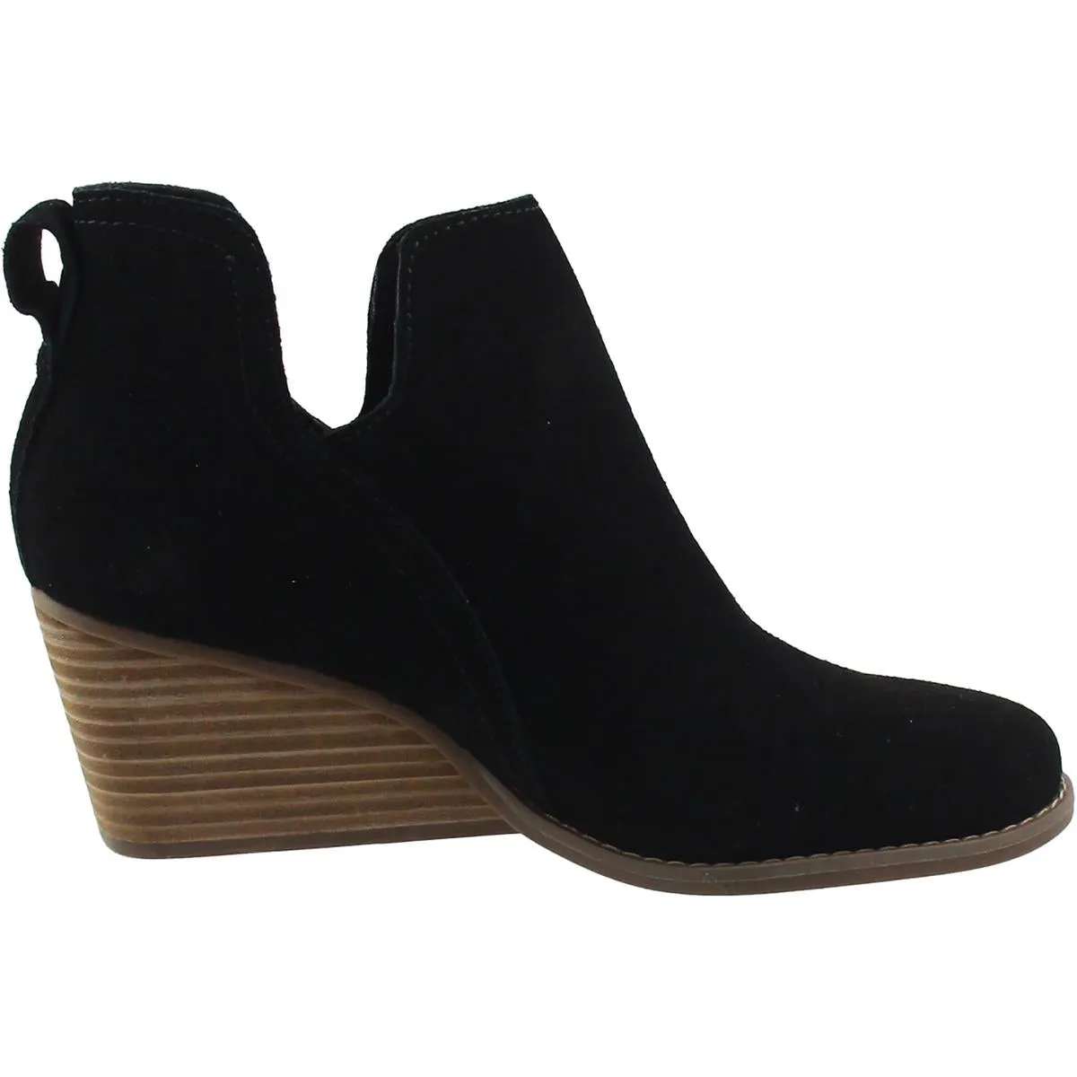 Womens Solid Faux Suede Wedge Boots