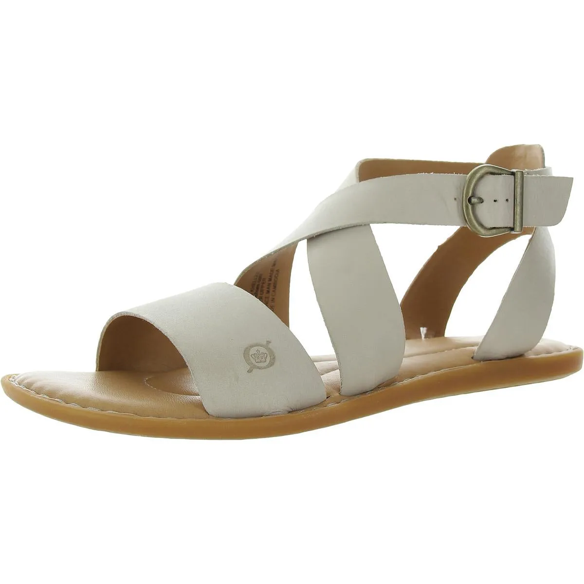 Womens Solid Leather Ankle Strap