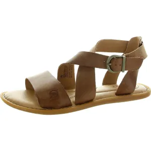 Womens Solid Leather Ankle Strap