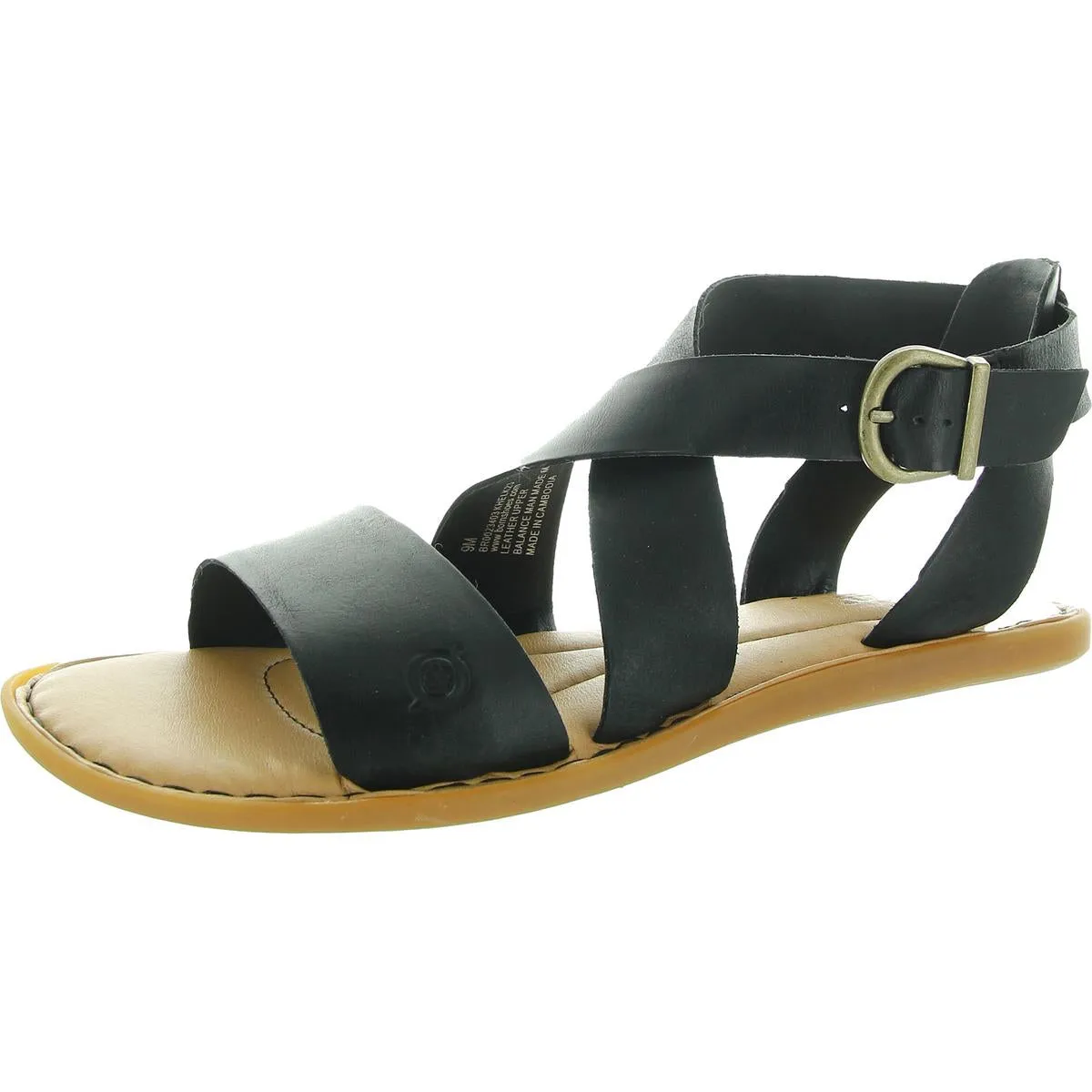Womens Solid Leather Ankle Strap