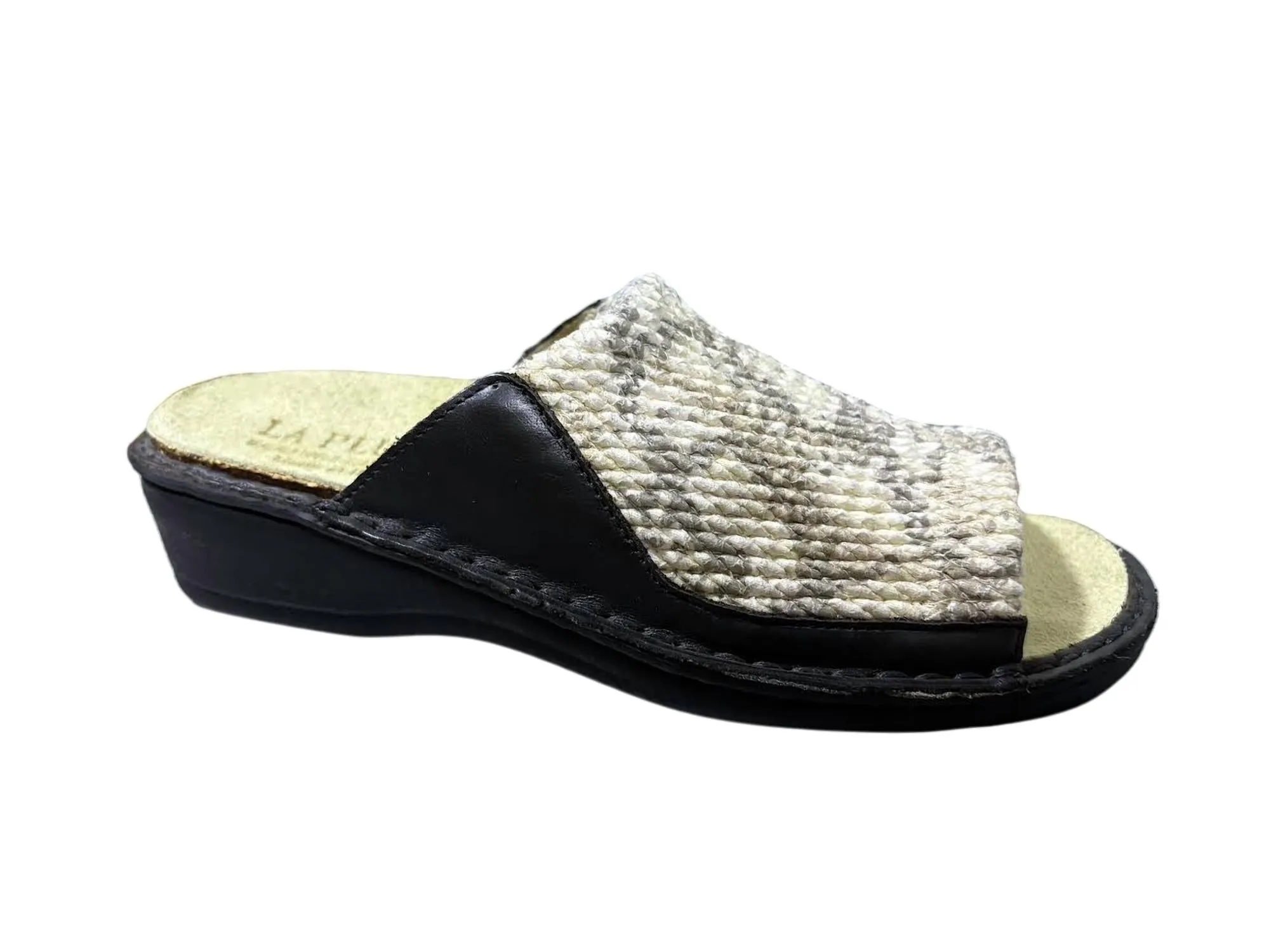 Women's Stretch Sandals In Black/ White Snake