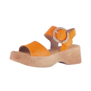 Women's Suede Wedge Sandals In Clementine