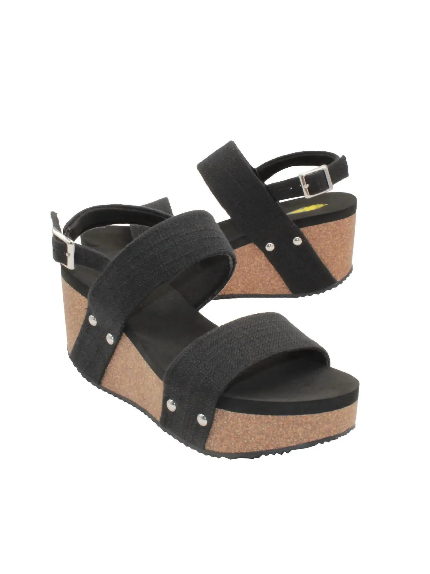 Women's Summerlove Linen Strap Wedge Sandal In Black Linen