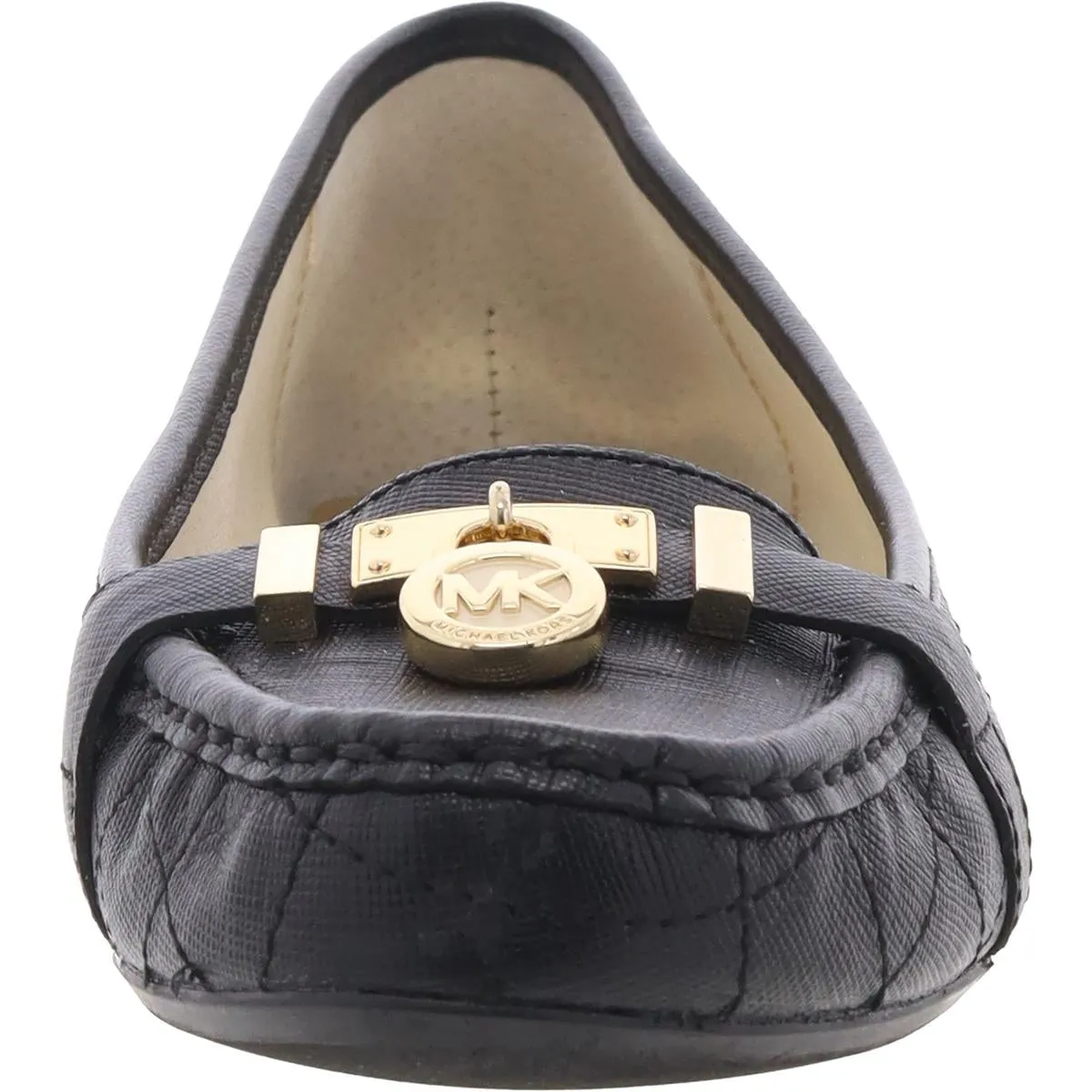 Womens Textured Leather Moccasins