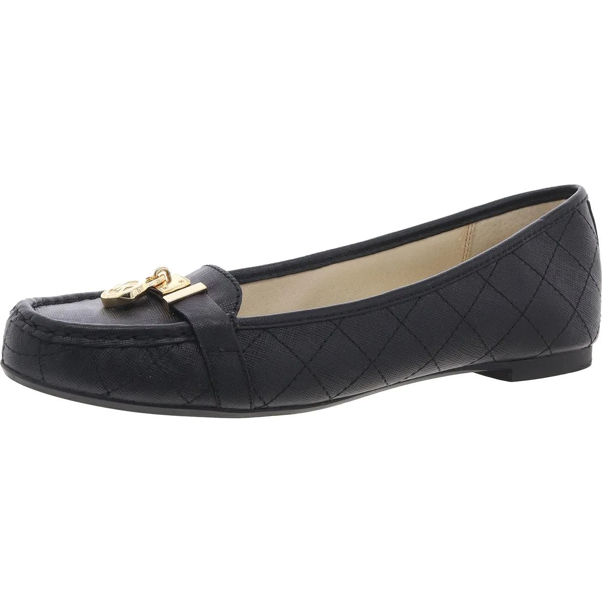 Womens Textured Leather Moccasins