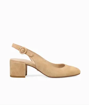 Women's Ulla Low Heel Sandals In Latte Suede