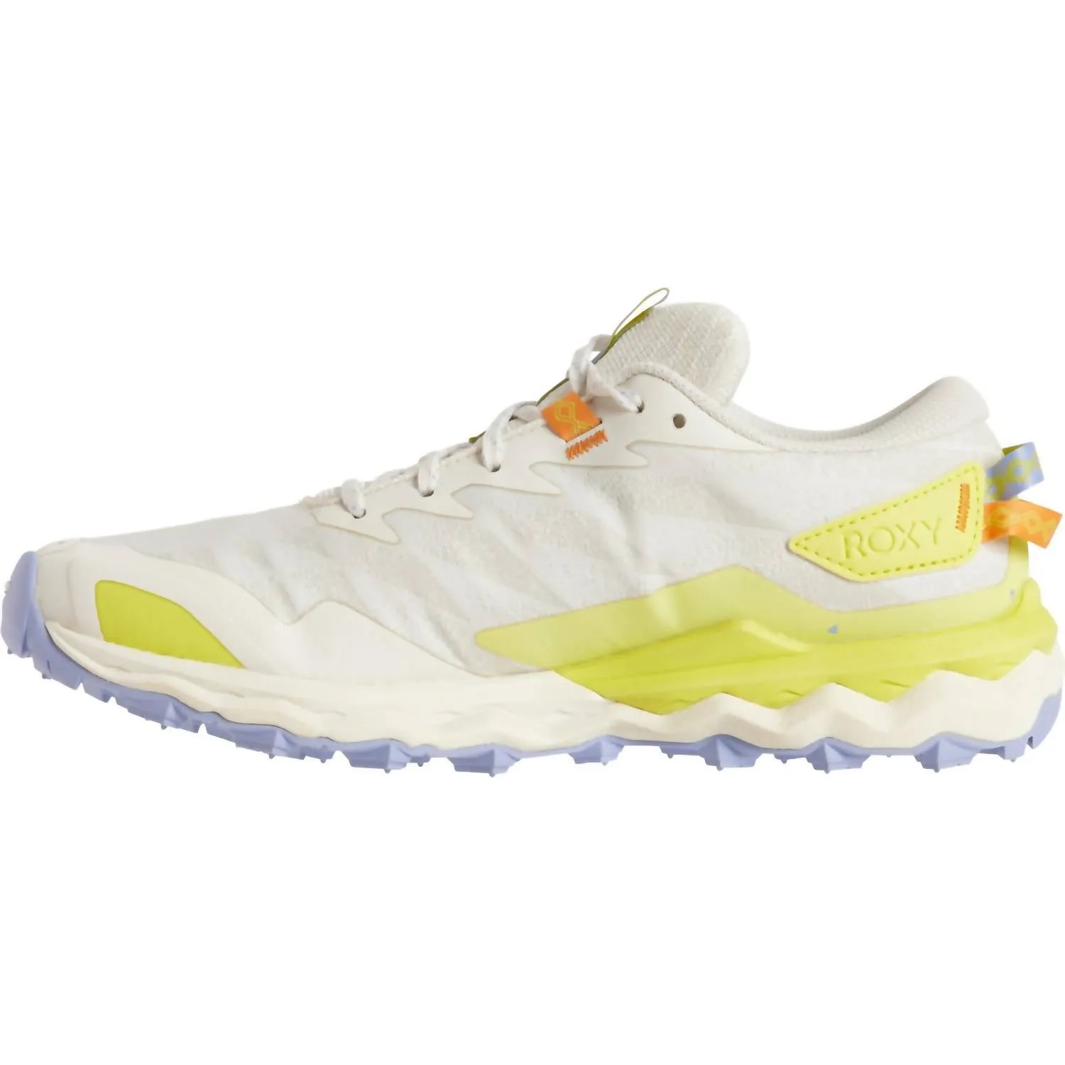 Women's Wave Daichi 7 Roxy Trail Running Shoes In Snow White-Limeade