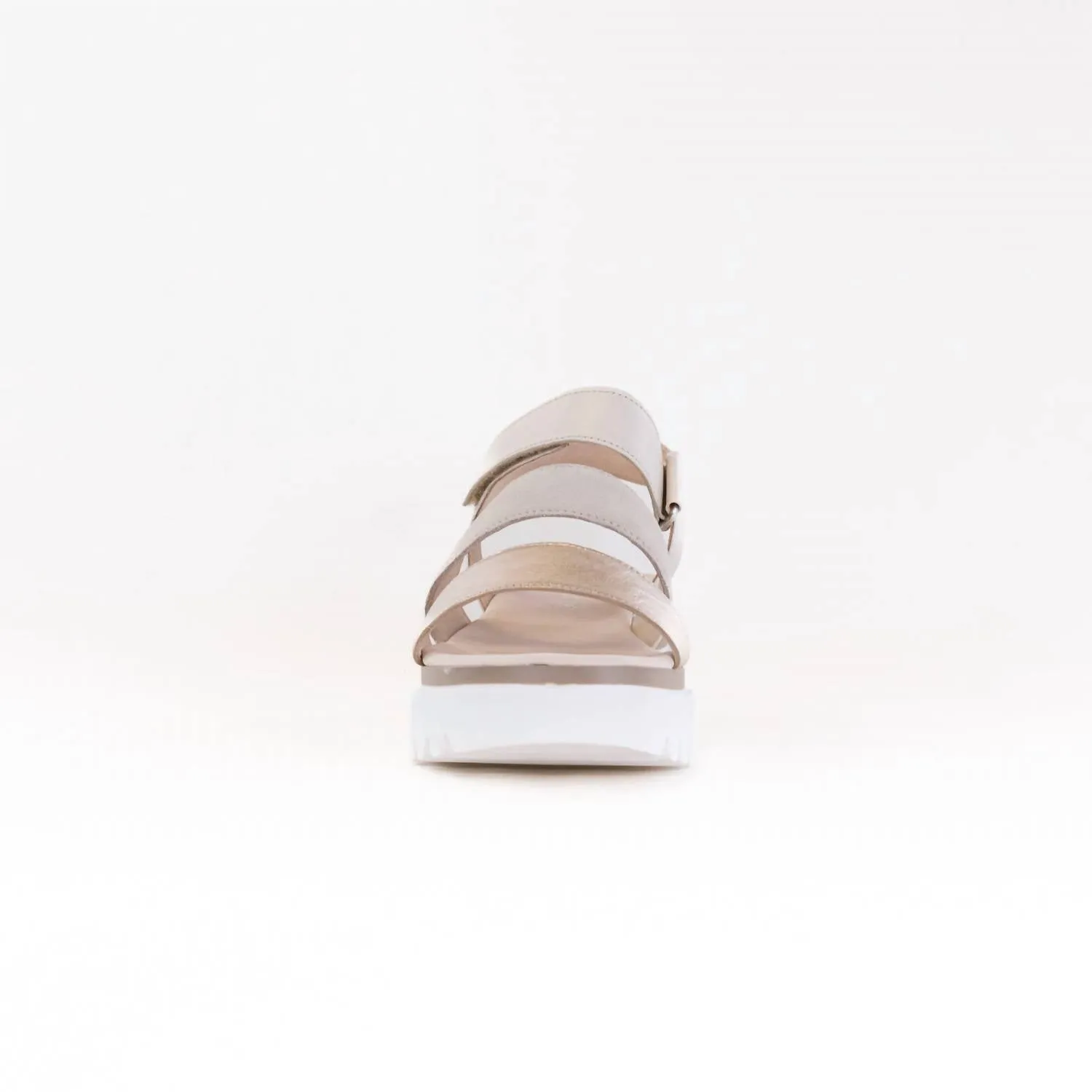 Women's Wedge Sandal In White/ Metallic